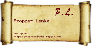 Propper Lenke névjegykártya